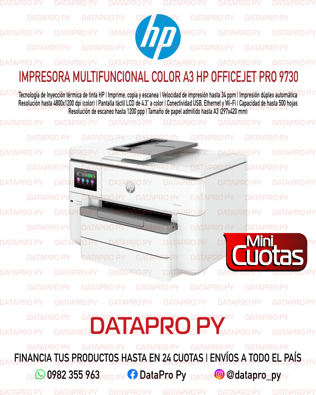 Multifuncional Color A3 HP OfficeJet Pro 9730